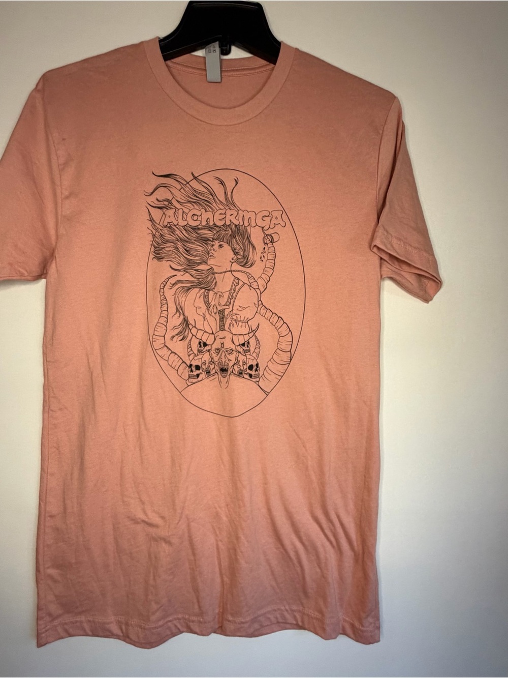 Men's Graphic Tee in Dusty Peach - Casual Crew Neck Shirt